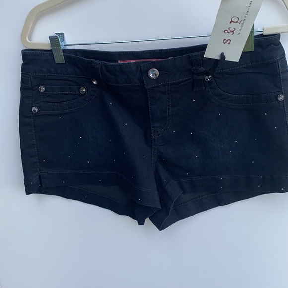 Standards & Practices denim shorts with sparkles - Picture 2 of 13